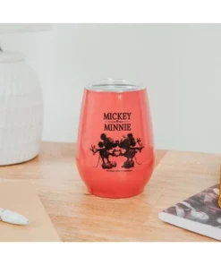 Silver Buffalo Disney Mickey & Minnie Stainless Steel Tumbler with Lid | Holds 10 Ounces -Water Bottles Sales unnamed file 1018