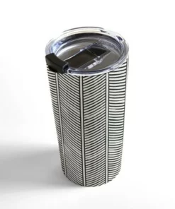 Society6 Little Arrow Design Co Organic Chevron Inkwell 20 oz Stainless Steel Travel Mug - Deny Designs