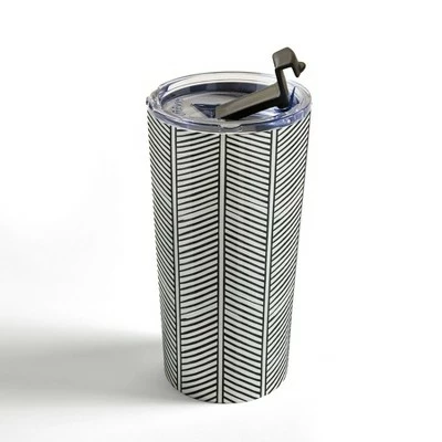 Society6 Little Arrow Design Co Organic Chevron Inkwell 20 oz Stainless Steel Travel Mug - Deny Designs 5 Society6 Little Arrow Design Co Organic Chevron Inkwell 20 oz Stainless Steel Travel Mug - Deny Designs - Image 3