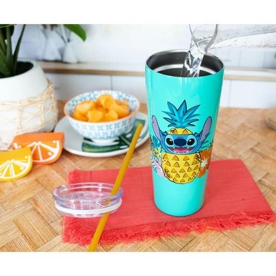 Silver Buffalo Disney Lilo & Stitch Ohana 22oz Stainless Steel Tumbler w/ Straw 6 Silver Buffalo Disney Lilo & Stitch Ohana 22oz Stainless Steel Tumbler w/ Straw - Image 4