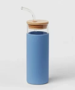 16.9oz Glass Tumbler with Straw & Silicone Sleeve - Threshold™ Asparagus -Water Bottles Sales unnamed file 1121