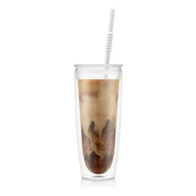 Bodum 24oz Pavina To Go Double Wall Plastic Tumbler with Lid and Straw 3 Bodum 24oz Pavina To Go Double Wall Plastic Tumbler with Lid and Straw