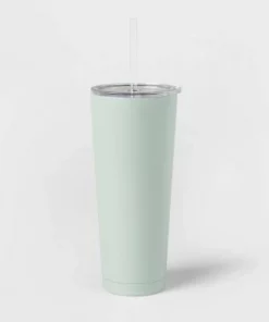 Room Essentials 25oz Double Walled Stainless Steel Vacuum Tumbler with Silicone Lid & Straw White -Water Bottles Sales unnamed file 1302