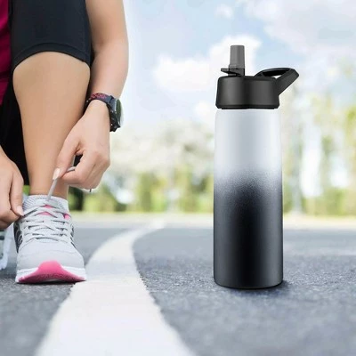 OSTO Stainless Steel Sports Water Bottle; 26 Oz. Triple Insulated Water Bottle Hot ‘n Cold Including 3 Leakproof Lids 4 OSTO Stainless Steel Sports Water Bottle; 26 Oz. Triple Insulated Water Bottle Hot ‘n Cold Including 3 Leakproof Lids - Image 2