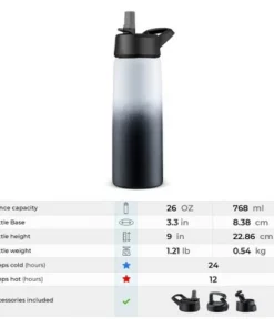 OSTO Stainless Steel Sports Water Bottle; 26 Oz. Triple Insulated Water Bottle Hot ‘n Cold Including 3 Leakproof Lids 21 OSTO Stainless Steel Sports Water Bottle; 26 Oz. Triple Insulated Water Bottle Hot ‘n Cold Including 3 Leakproof Lids -Water Bottles Sales unnamed file 1351