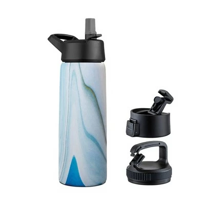 OSTO Stainless Steel Sports Water Bottle; 26 Oz. Triple Insulated Water Bottle Hot ‘n Cold Including 3 Leakproof Lids 8 OSTO Stainless Steel Sports Water Bottle; 26 Oz. Triple Insulated Water Bottle Hot ‘n Cold Including 3 Leakproof Lids - Image 6