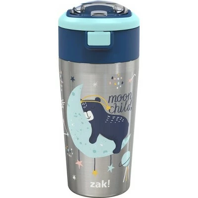 Zak Designs Double Wall Stainless Steel Straw Bottle - Moon Bear - 12oz 3 Zak Designs Double Wall Stainless Steel Straw Bottle - Moon Bear - 12oz