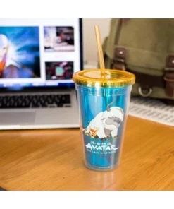 Surreal Entertainment Avatar: The Last Airbender Aang and Appa Carnival Cup With Straw | 16 Ounces -Water Bottles Sales unnamed file 1470
