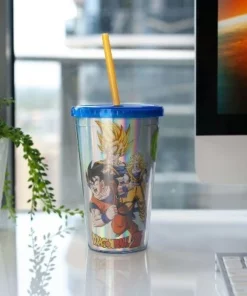 Just Funky Dragon Ball Z Collectibles | Holographic Travel Cup with Straw | 16 oz -Water Bottles Sales unnamed file 1568