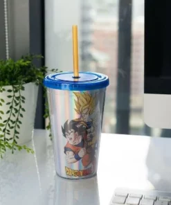 Just Funky Dragon Ball Z Collectibles | Holographic Travel Cup with Straw | 16 oz -Water Bottles Sales unnamed file 1569