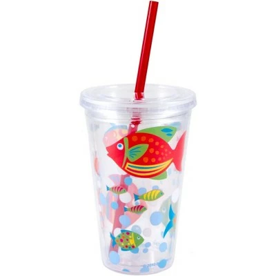Boston Warehouse Go Fish Travel Cup with Straw, 16 Ounce 3 Boston Warehouse Go Fish Travel Cup with Straw, 16 Ounce