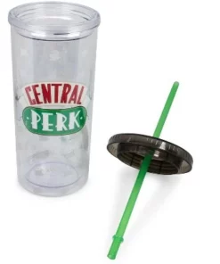 Silver Buffalo Friends Central Perk Cold Cup with Lid and Straw | Holds 20 Ounces