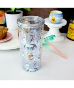 Silver Buffalo Disney Winnie the Pooh Character Toss Acrylic Carnival Cup with Lid and Straw -Water Bottles Sales unnamed file 1597