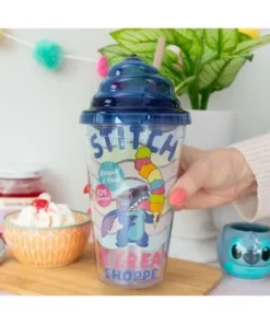 Silver Buffalo Disney Lilo & Stitch Ice Cream Shoppe Acrylic Carnival Cup with Lid and Straw -Water Bottles Sales unnamed file 1604