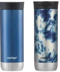 Contigo Huron 2.0 Stainless Steel Travel Mug with SNAPSEAL Lid 2-Pack Blue Corn/acid Wash -Water Bottles Sales unnamed file 2140