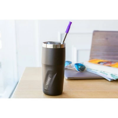 EcoVessel 16oz Metro Insulated Stainless Steel Tumbler and Travel Mug - Gray 6 EcoVessel 16oz Metro Insulated Stainless Steel Tumbler and Travel Mug - Gray - Image 4
