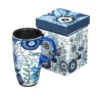 Evergreen Shades of Indigo Ceramic Latte Travel Cup w/Gift Box , 17 oz. -Water Bottles Sales unnamed file 2268