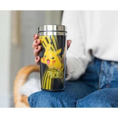 Just Funky Pokemon Lenticular Pikachu 16oz Travel Coffee Mug Tumbler w/ Non-Spill Metal Lid 5 Just Funky Pokemon Lenticular Pikachu 16oz Travel Coffee Mug Tumbler w/ Non-Spill Metal Lid - Image 3