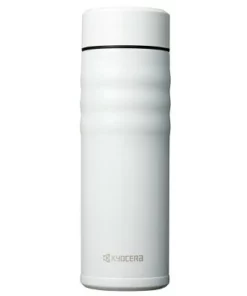 Kyocera Twist Pearl White Ceramic 17 Ounce Insulated Hot & Cold Travel Mug