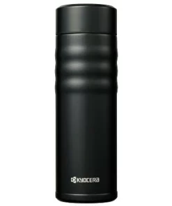 Kyocera Jet Black Stainless Steel 17 Ounce Twist Top Insulated Travel Mug
