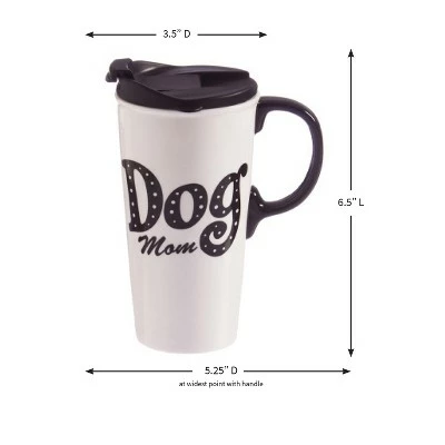 Evergreen Ceramic Travel Cup w/Box, 17 oz., Dog Mom 3 Evergreen Ceramic Travel Cup w/Box, 17 oz., Dog Mom