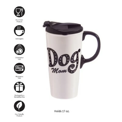 Evergreen Ceramic Travel Cup w/Box, 17 oz., Dog Mom 4 Evergreen Ceramic Travel Cup w/Box, 17 oz., Dog Mom - Image 2
