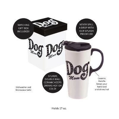 Evergreen Ceramic Travel Cup w/Box, 17 oz., Dog Mom 5 Evergreen Ceramic Travel Cup w/Box, 17 oz., Dog Mom - Image 3