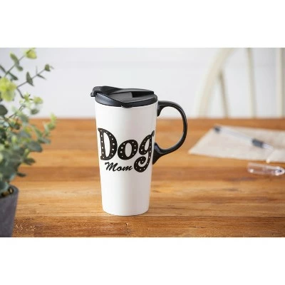 Evergreen Ceramic Travel Cup w/Box, 17 oz., Dog Mom 8 Evergreen Ceramic Travel Cup w/Box, 17 oz., Dog Mom - Image 6