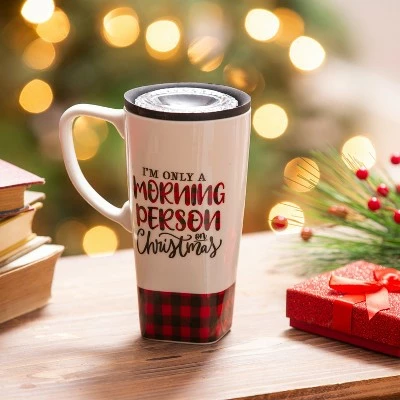 Evergreen Ceramic FLOMO 360 Travel Cup, 17 oz., I'm only a morning person on Christmas 3 Evergreen Ceramic FLOMO 360 Travel Cup, 17 oz., I'm only a morning person on Christmas