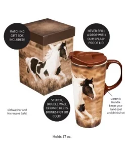 Evergreen Realistic Horse Ceramic Perfect Cup 17oz. 11 Evergreen Realistic Horse Ceramic Perfect Cup 17oz. -Water Bottles Sales unnamed file 2557