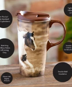 Evergreen Realistic Horse Ceramic Perfect Cup 17oz. 12 Evergreen Realistic Horse Ceramic Perfect Cup 17oz. -Water Bottles Sales unnamed file 2558