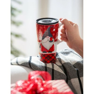 Evergreen Ceramic FLOMO 360 Travel Cup, 17 oz., Winter Gnome 3 Evergreen Ceramic FLOMO 360 Travel Cup, 17 oz., Winter Gnome
