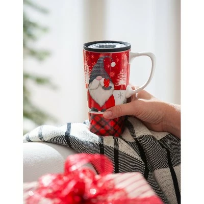 Evergreen Ceramic FLOMO 360 Travel Cup, 17 oz., Winter Gnome 6 Evergreen Ceramic FLOMO 360 Travel Cup, 17 oz., Winter Gnome - Image 4