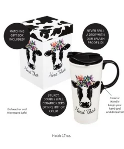 Evergreen Ceramic Travel Cup, 17 OZ. ,w/box, Herd That -Water Bottles Sales unnamed file 2579