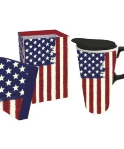 Evergreen Beautiful Liberty Ceramic Travel Cup with Lid - 5 x 4 x 7 Inches -Water Bottles Sales unnamed file 2592