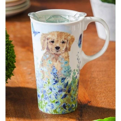 Evergreen Ceramic Travel Cup, 17 OZ. ,w/box and Tritan Lid, Puppies in the meadow 10 Evergreen Ceramic Travel Cup, 17 OZ. ,w/box and Tritan Lid, Puppies in the meadow - Image 8