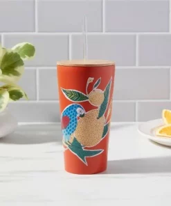Threshold 18.5oz Stainless Steel Tumbler with Bamboo Lid Bird
