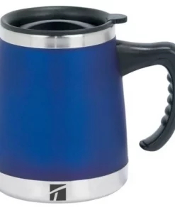 Trudeau Umbria Blue 15 Ounce Insulated Desk Mug