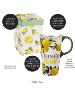 Evergreen Flag Ceramic Travel Cup, 17 OZ. ,w/box and Tritan Lid, Lemon Drop Collection -Water Bottles Sales unnamed file 2639