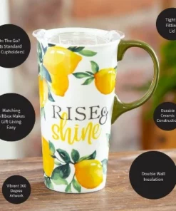 Evergreen Flag Ceramic Travel Cup, 17 OZ. ,w/box and Tritan Lid, Lemon Drop Collection -Water Bottles Sales unnamed file 2640