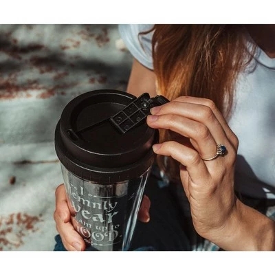 Silver Buffalo Harry Potter Marauder's Map Plastic Travel Mug With Lid | Holds 16 Ounces 6 Silver Buffalo Harry Potter Marauder's Map Plastic Travel Mug With Lid | Holds 16 Ounces - Image 4