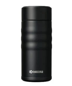 Kyocera Jet Black Stainless Steel 12 Ounce Twist Top Insulated Travel Mug