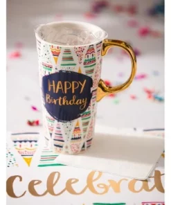 Evergreen Beautiful Birthday Confetti Ceramic Travel Cup with Lid - 5 x 4 x 7 Inches -Water Bottles Sales unnamed file 2711