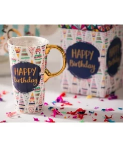 Evergreen Beautiful Birthday Confetti Ceramic Travel Cup with Lid - 5 x 4 x 7 Inches -Water Bottles Sales unnamed file 2713