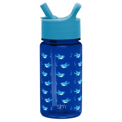 Simple Modern 16oz Plastic Tritan Summit Kids Water Bottle with Straw Shark Bite 6 Simple Modern 16oz Plastic Tritan Summit Kids Water Bottle with Straw Shark Bite - Image 4