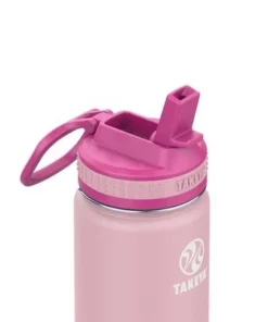 Takeya 16oz Actives Insulated Stainless Steel Kids' Water Bottle with Straw Lid Lagoon Blue