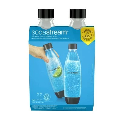 SodaStream 1L Carbonating Bottle - 2pk - Black 3 SodaStream 1L Carbonating Bottle - 2pk - Black