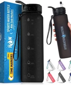 Hydration Nation Water Bottle With Time Marker 32 oz 19 Hydration Nation Water Bottle With Time Marker 32 oz -Water Bottles Sales unnamed file 3606