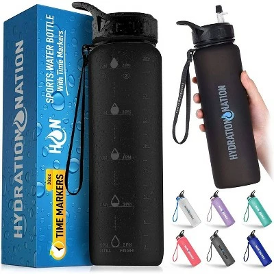 Hydration Nation Water Bottle With Time Marker 32 oz 8 Hydration Nation Water Bottle With Time Marker 32 oz - Image 6