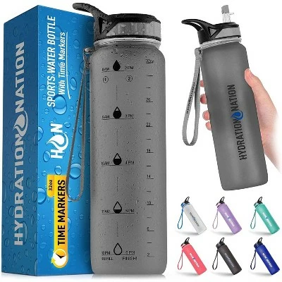 Hydration Nation Water Bottle With Time Marker 32 oz 10 Hydration Nation Water Bottle With Time Marker 32 oz - Image 8